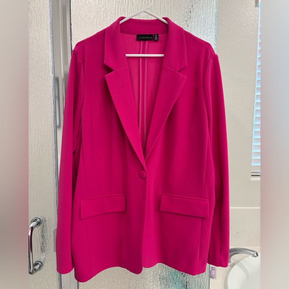 Rafaella Hot Pink Blazer Modern Tailored Suit Jacket